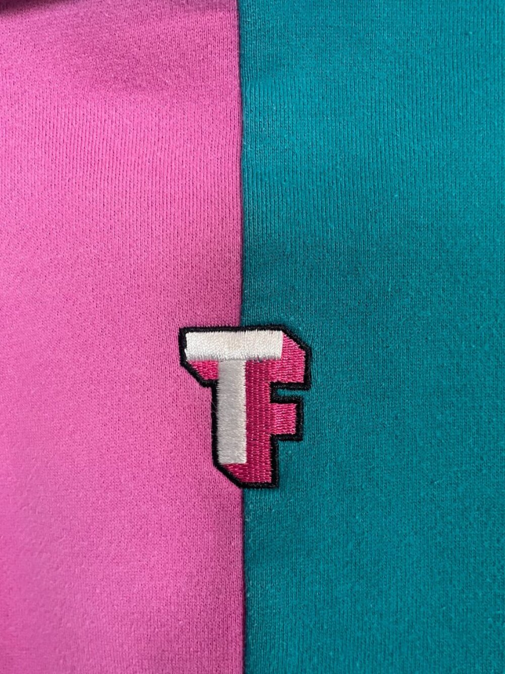 Teddy Fresh Men M Love Bubblegum Blue Pink Green Color Block Hoodie Sweatshirt - Picture 4 of 10